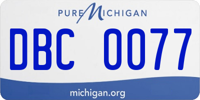 MI license plate DBC0077