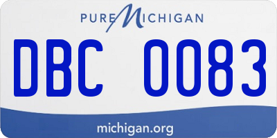 MI license plate DBC0083
