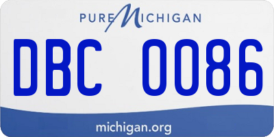 MI license plate DBC0086