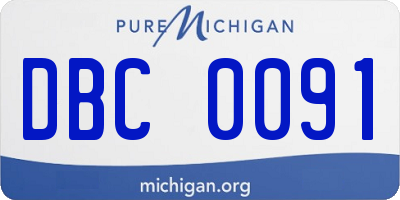 MI license plate DBC0091