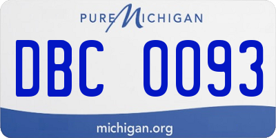 MI license plate DBC0093