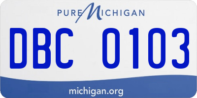 MI license plate DBC0103