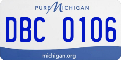 MI license plate DBC0106