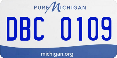 MI license plate DBC0109