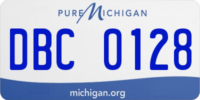 MI license plate DBC0128