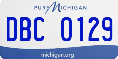 MI license plate DBC0129