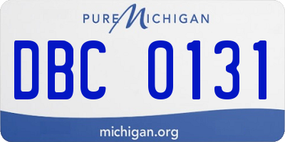 MI license plate DBC0131