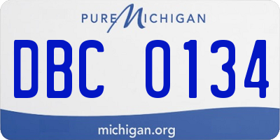 MI license plate DBC0134