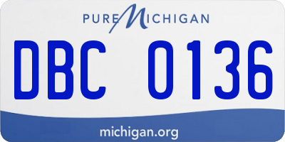 MI license plate DBC0136