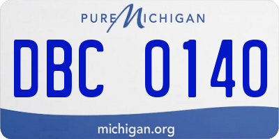 MI license plate DBC0140