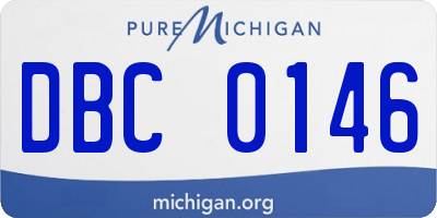 MI license plate DBC0146