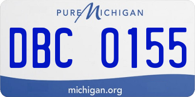 MI license plate DBC0155
