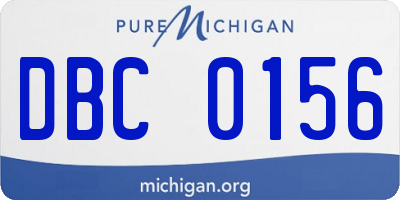 MI license plate DBC0156