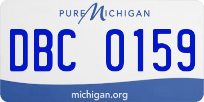 MI license plate DBC0159