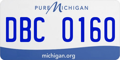 MI license plate DBC0160