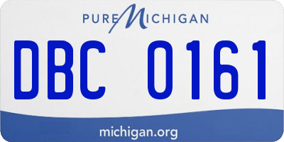 MI license plate DBC0161