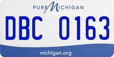 MI license plate DBC0163