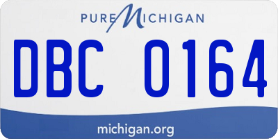 MI license plate DBC0164