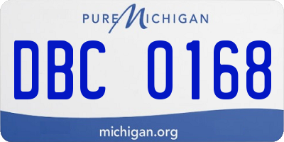MI license plate DBC0168