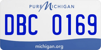 MI license plate DBC0169