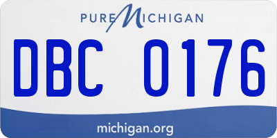 MI license plate DBC0176