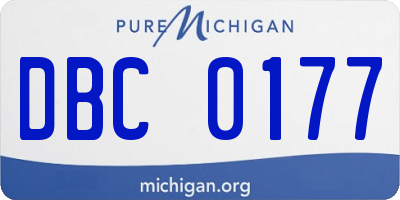 MI license plate DBC0177