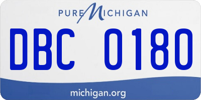 MI license plate DBC0180