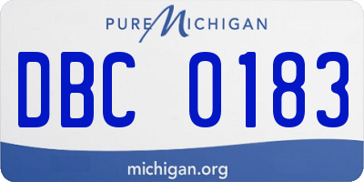 MI license plate DBC0183
