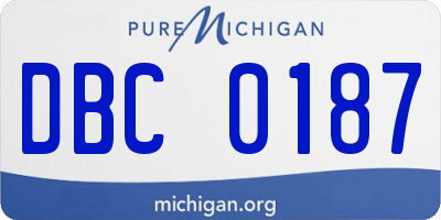 MI license plate DBC0187