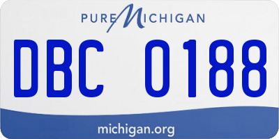 MI license plate DBC0188