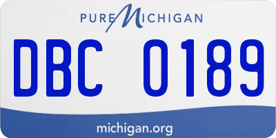 MI license plate DBC0189