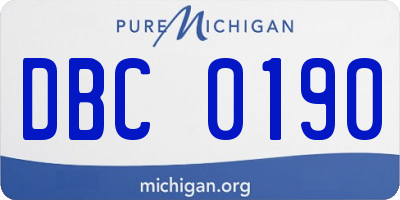 MI license plate DBC0190