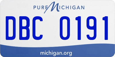 MI license plate DBC0191