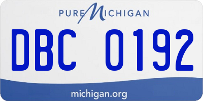 MI license plate DBC0192