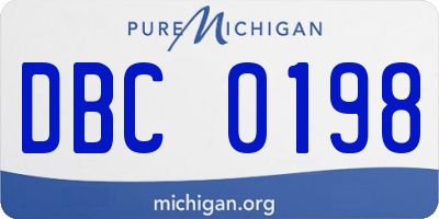 MI license plate DBC0198