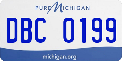 MI license plate DBC0199