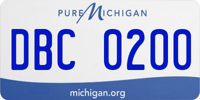 MI license plate DBC0200