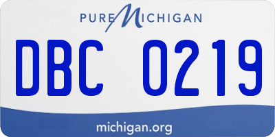 MI license plate DBC0219