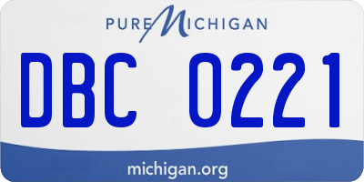 MI license plate DBC0221