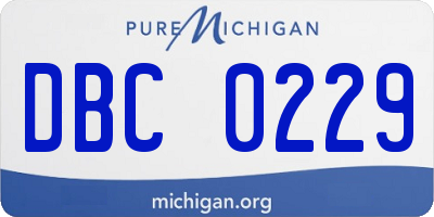 MI license plate DBC0229