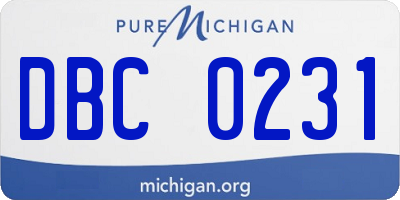 MI license plate DBC0231