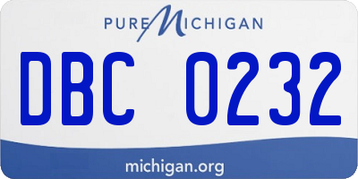 MI license plate DBC0232