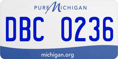 MI license plate DBC0236