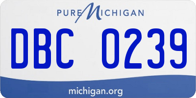 MI license plate DBC0239