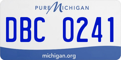 MI license plate DBC0241
