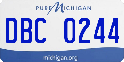 MI license plate DBC0244