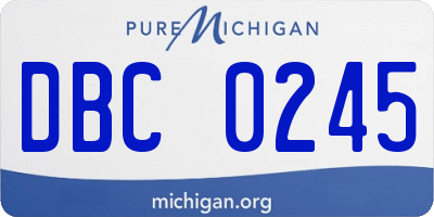 MI license plate DBC0245
