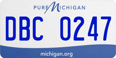 MI license plate DBC0247