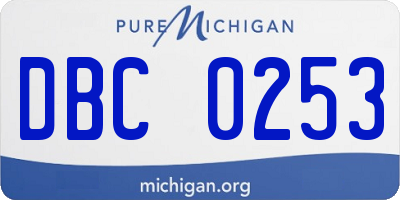MI license plate DBC0253