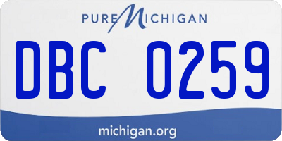 MI license plate DBC0259